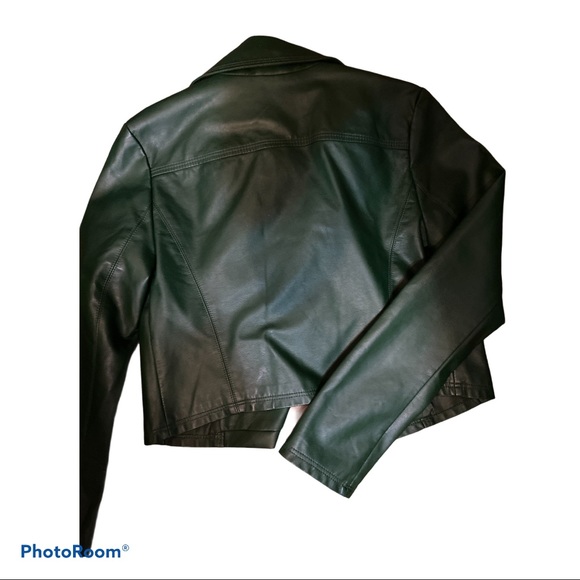 NWT Express Leather Bomber Jacket - Picture 6 of 7